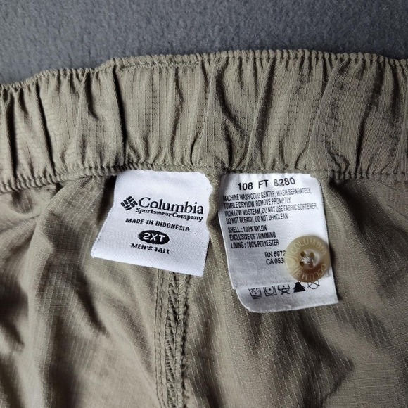 Columbia PFG Pants Mens 2XT Khaki Convertible Zip Off Cargo Nylon Outdoor Hiking - Picture 8 of 13